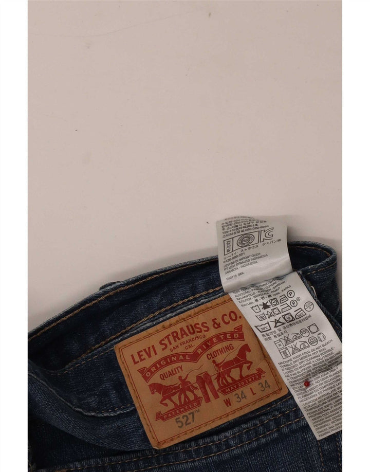 Levi's Mens 527 Bootcut Jeans W34 L34 Blue Cotton