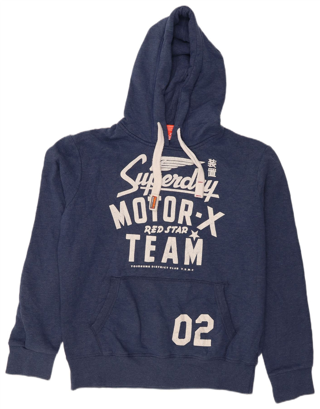 Superdry Mens Graphic Hoodie Jumper XL Navy Blue Cotton