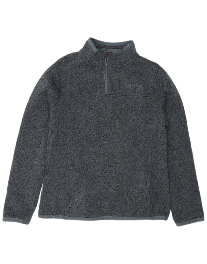 Weird Fish Womens Zip Neck Sweatshirt Jumper UK 12 Medium  Grey Polyester