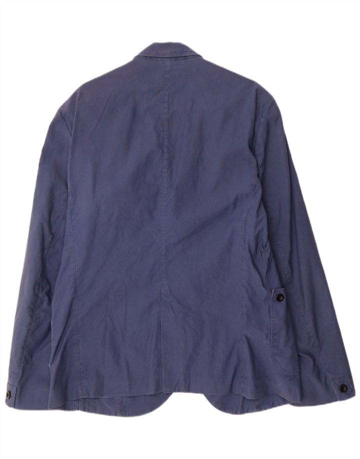 Hugo Boss Mens 3 Button Blazer Jacket EU 52 XL Blue Cotton