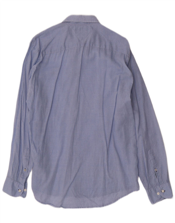 Tommy Hilfiger Mens Shirt Large Blue Check Cotton