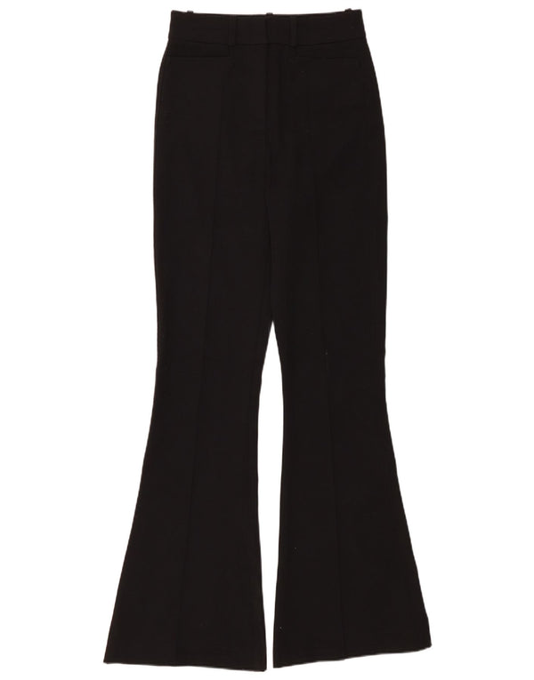 REISS Womens High Waist Flare Casual Trousers UK 6 XS W25 L32 Black