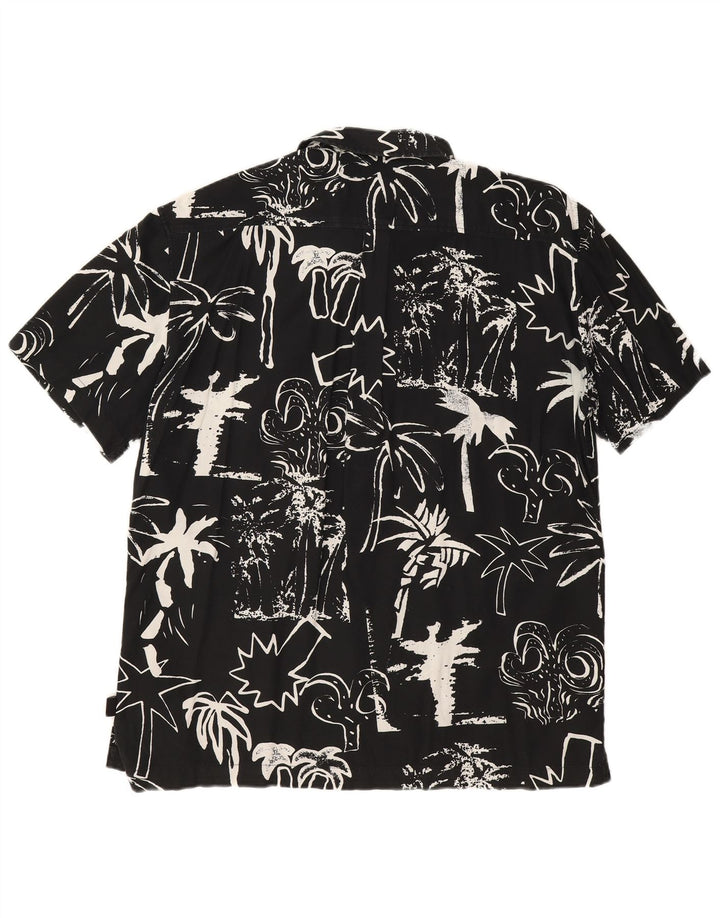 Quiksilver Mens Short Sleeve Regular Fit Shirt Medium Black Floral Hawaiian