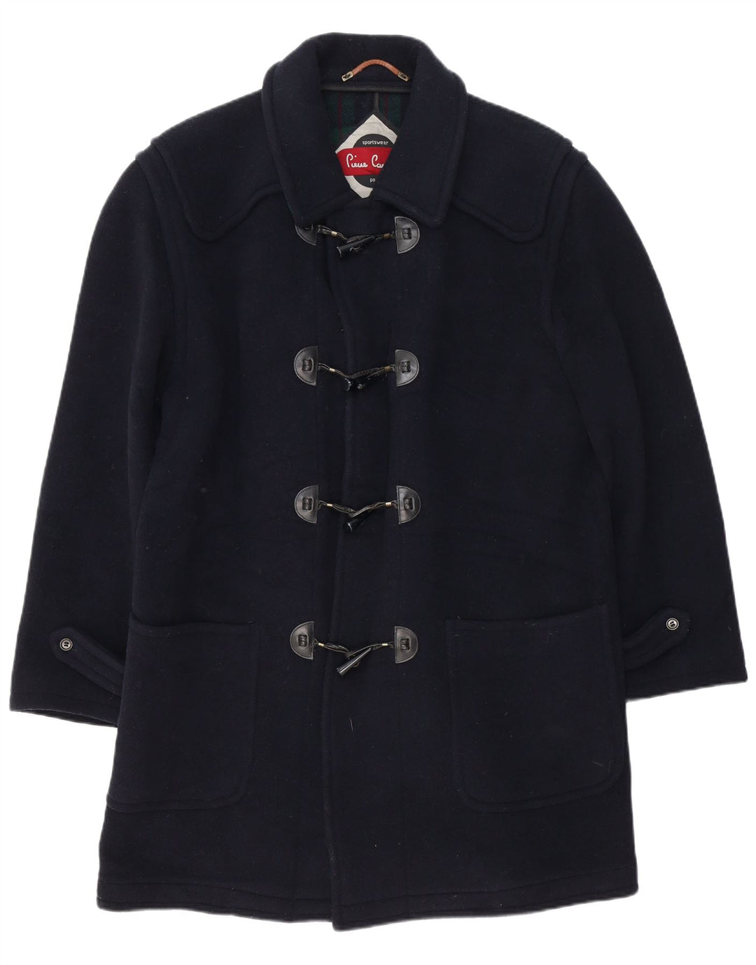 Pierre Cardin Mens Duffle Coat UK 38 Medium Navy Blue Cashmere