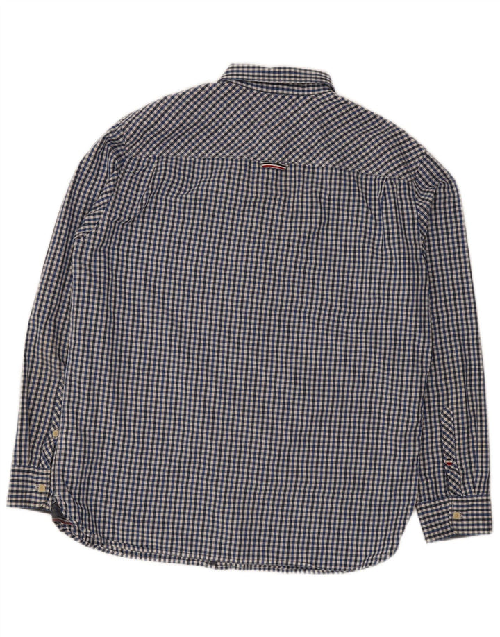 Tommy Hilfiger Mens Regular Fit Shirt XL Blue Gingham Cotton