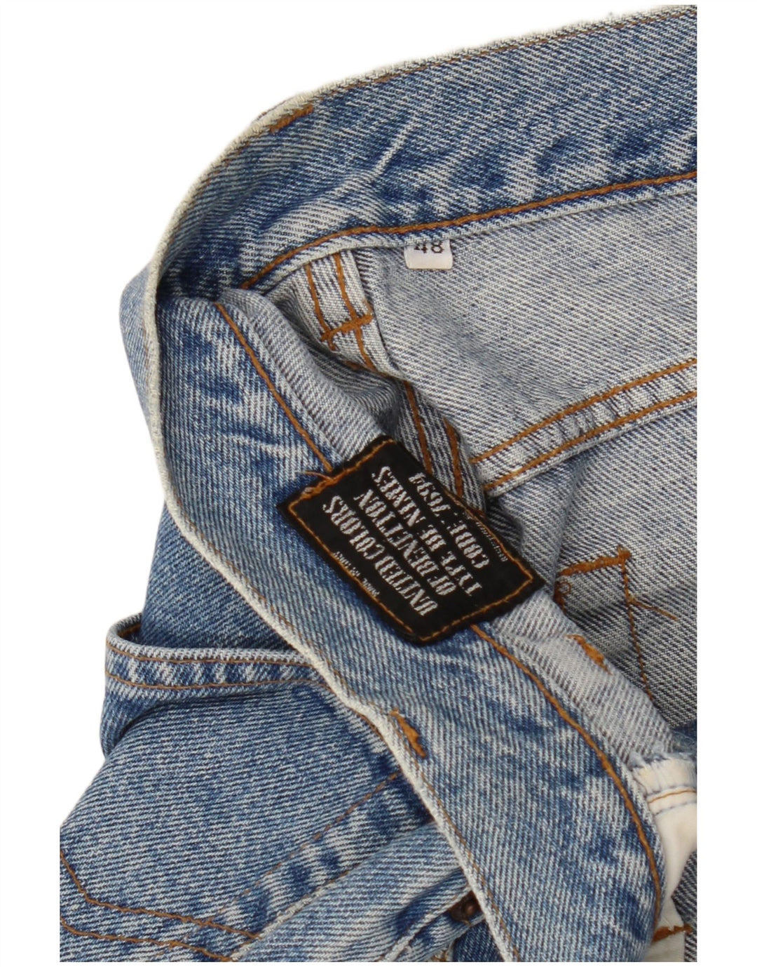 BENETTON Womens High Waist Tapered Jeans IT 48 XL W32 L30 Blue Cotton