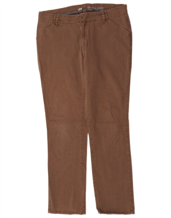Lee Womens Straight Chino Trousers W34 L29 Brown