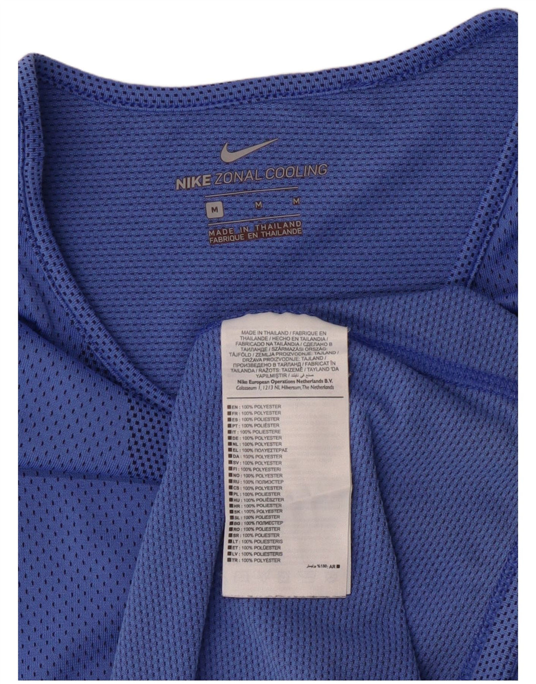 Nike Womens T-Shirt Top UK 14 Medium Blue Polyester