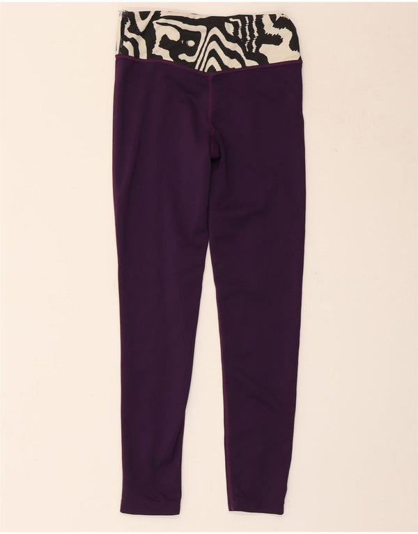 NIKE Girls Tight Fit Leggings 10-11 Years Medium Purple Animal Print