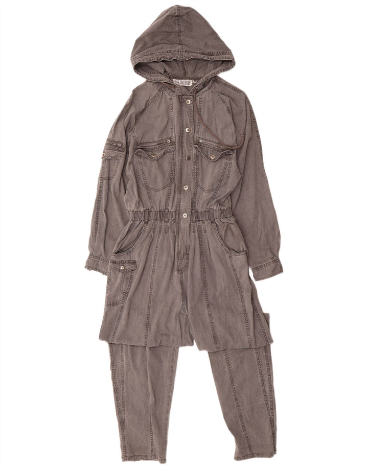 TOGETHER Womens Hooded Jumpsuit UK 14 Medium  Grey