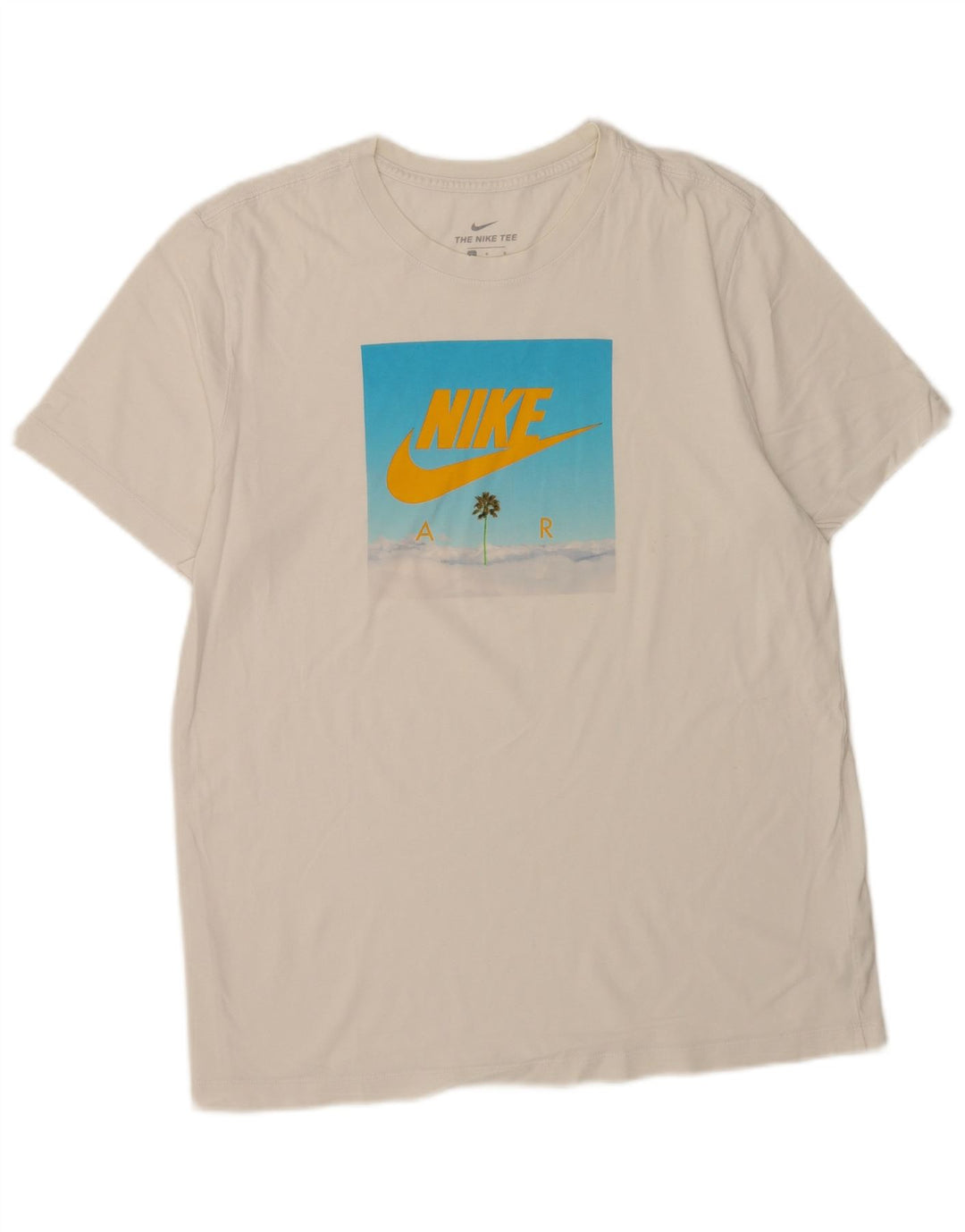 Nike Mens Graphic T-Shirt Top Large White Cotton