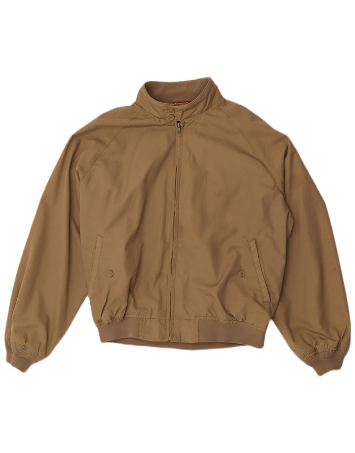 Rifle Mens Bomber Jacket UK 40 Large Beige Polyester