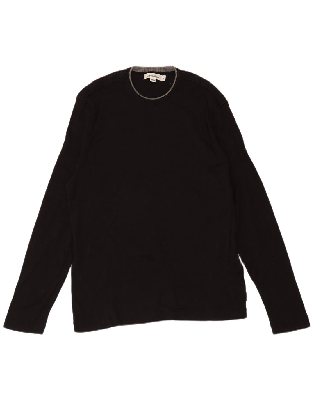Calvin Klein Mens Crew Neck Jumper Sweater Medium Black Cotton