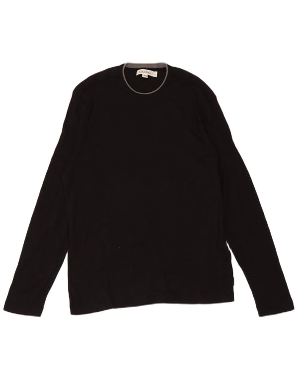 Calvin Klein Mens Crew Neck Jumper Sweater Medium Black Cotton