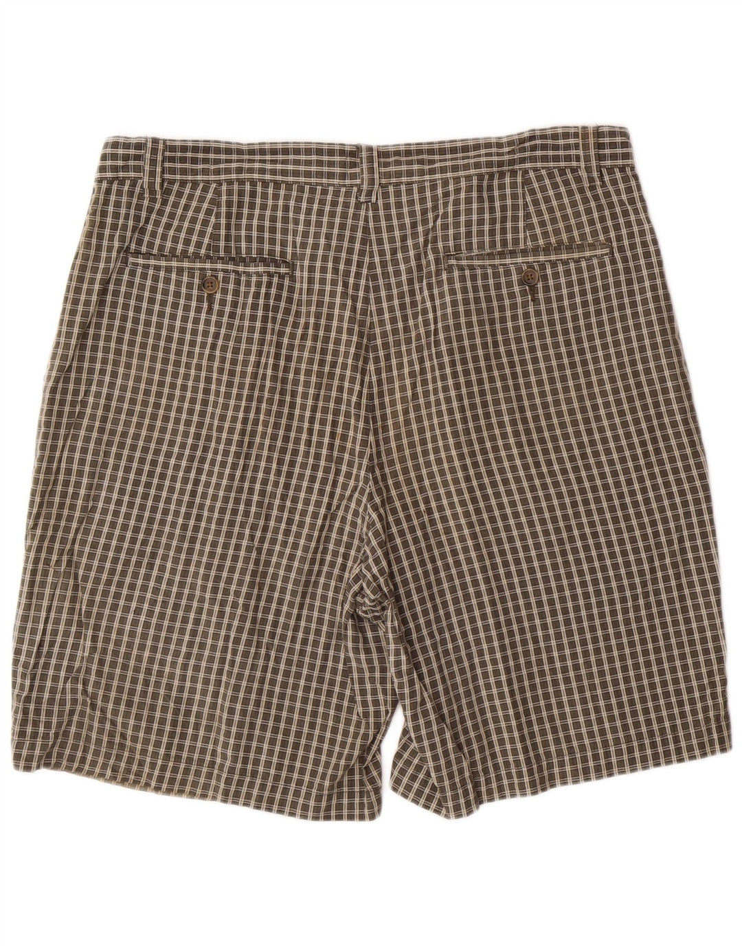 EDDIE BAUER Mens Pegged Chino Shorts W36 Large  Green Check Cotton
