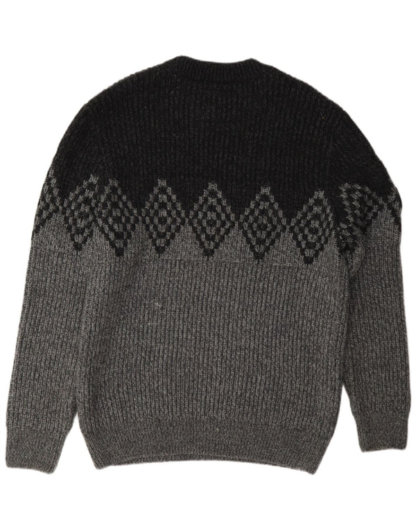 Superdry Mens Crew Neck Jumper Sweater XL Grey Argyle/Diamond Acrylic
