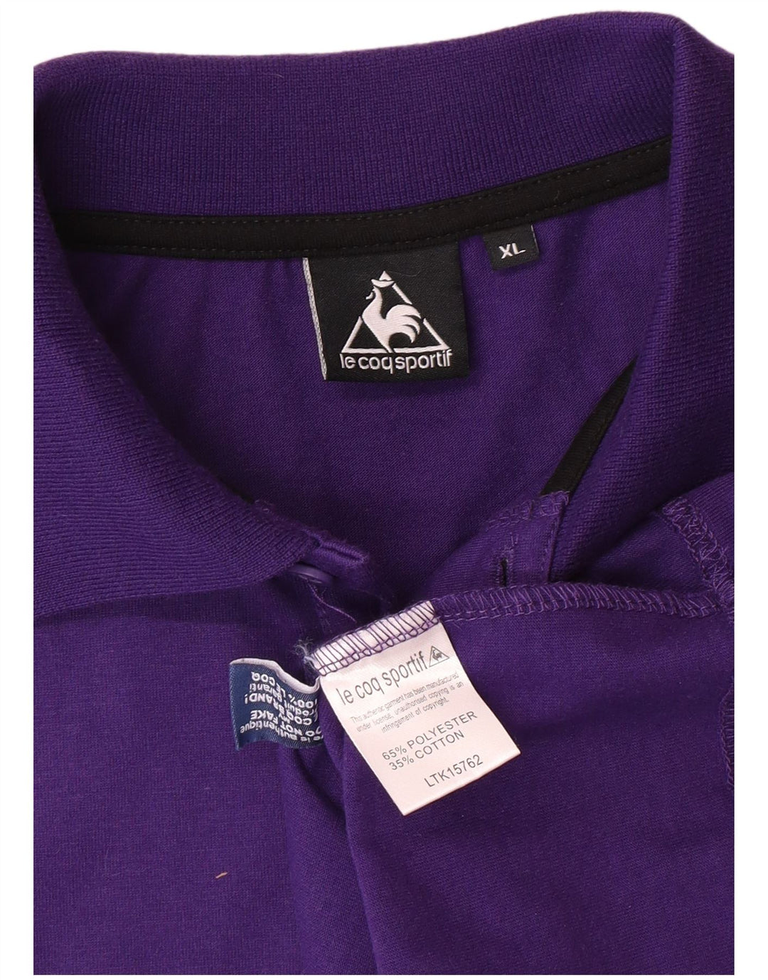 LE COQ SPORTIF Mens Polo Shirt XL Purple Polyester