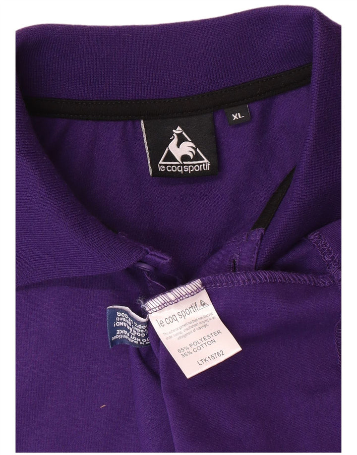 LE COQ SPORTIF Mens Polo Shirt XL Purple Polyester