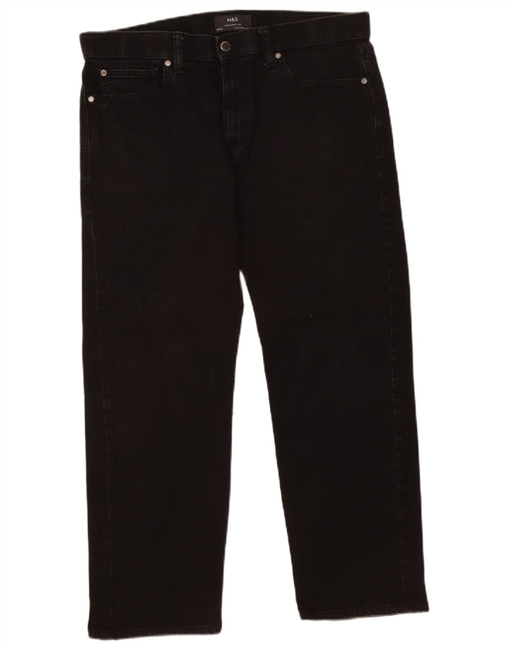 Marks & Spencer Mens Straight Jeans W36 L26 Black