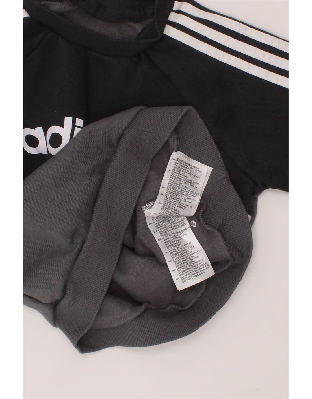 ADIDAS Boys Graphic Sweatshirt Jumper 3-4 Years Grey Colourblock Cotton