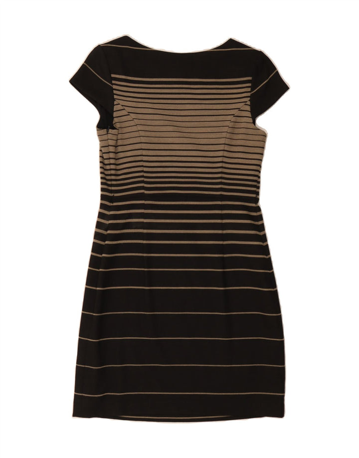 PHASE EIGHT Womens Sheath Dress UK 10 Small Brown Striped Polyester Vintage Phase Eight and Second-Hand Phase Eight from Messina Hembry 