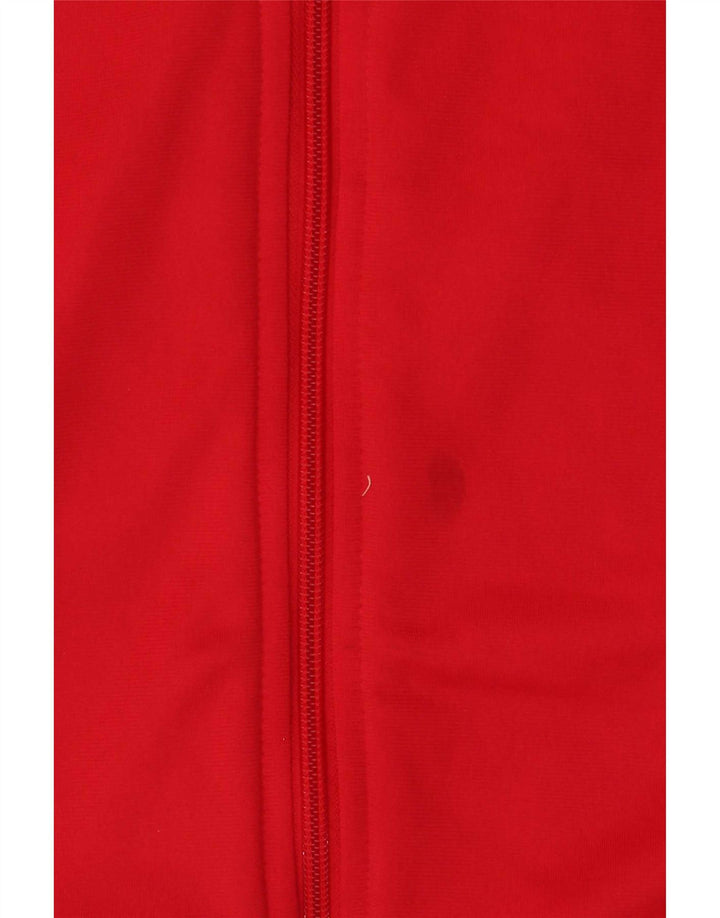Adidas Womens Tracksuit Top Jacket UK 12/14 Medium Red Polyester