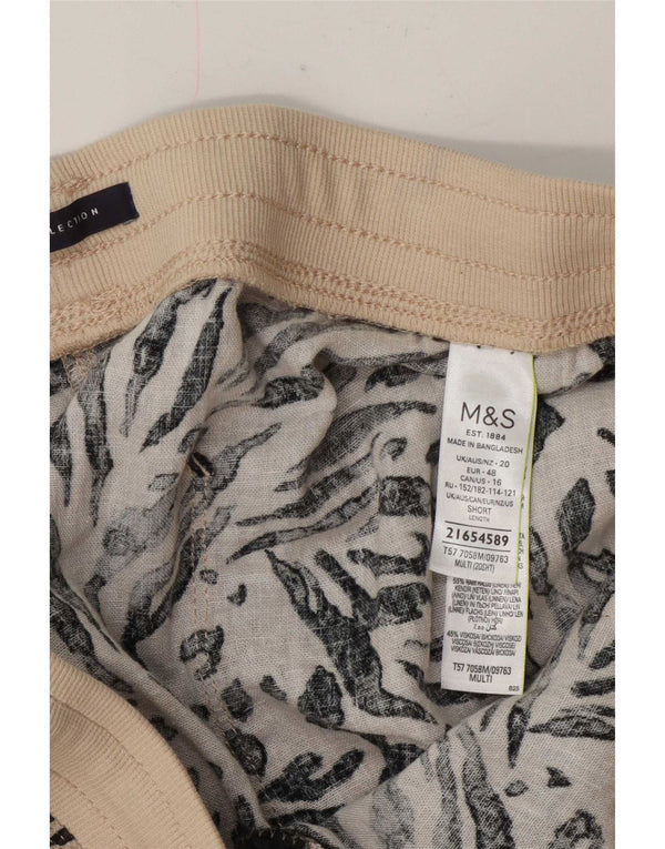 Marks & Spencer Womens Crop Harem Trousers UK 20 2XL W42 L23 Beige