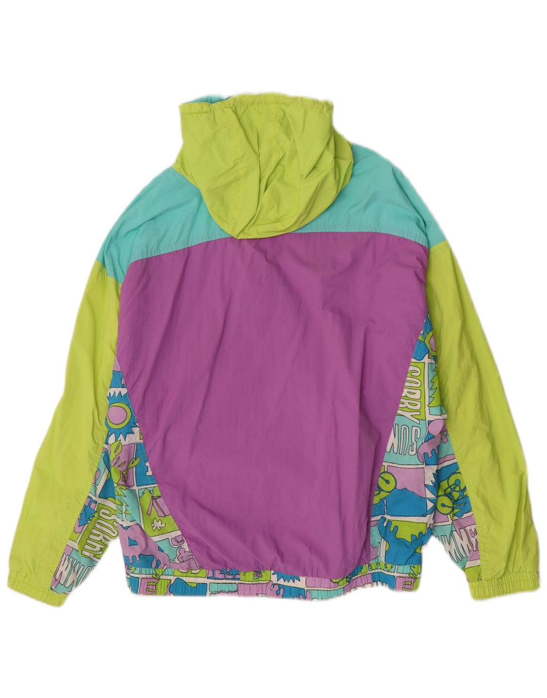 Sorry Womens Graphic Anorak Jacket IT 46 Large Multicoloured Retro