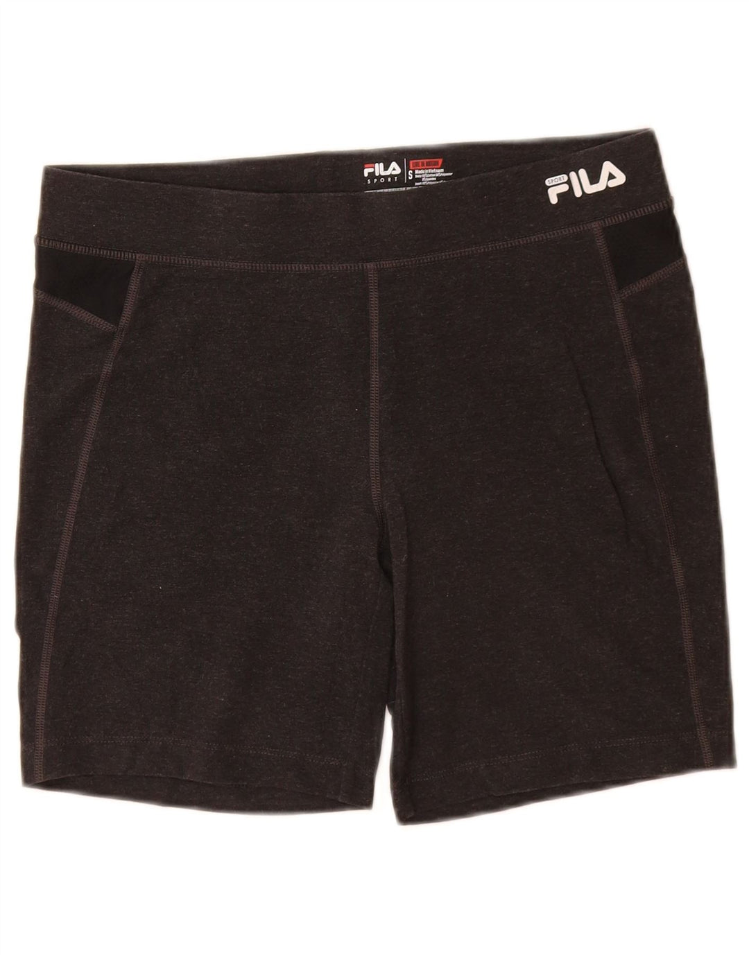 FILA Womens Sport Shorts UK 8 Small Grey Colourblock Cotton