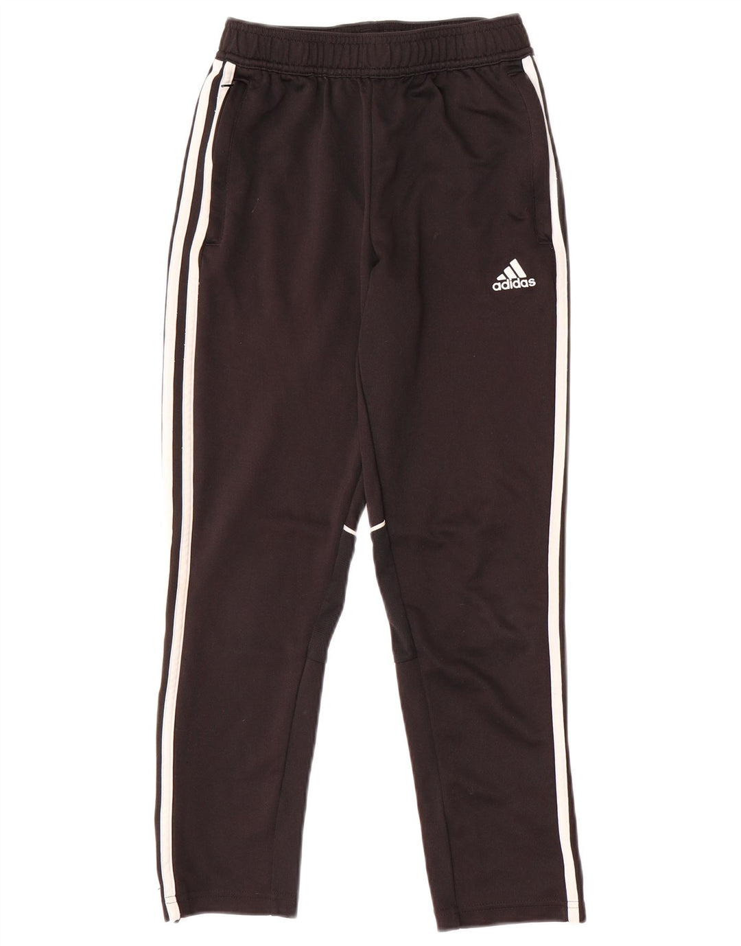 ADIDAS Boys Tracksuit Trousers 11-12 Years Black Polyester