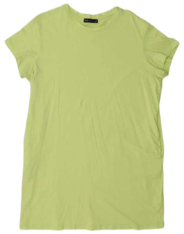 Marks & Spencer Womens T-Shirt Dress UK 16 Large Green Cotton