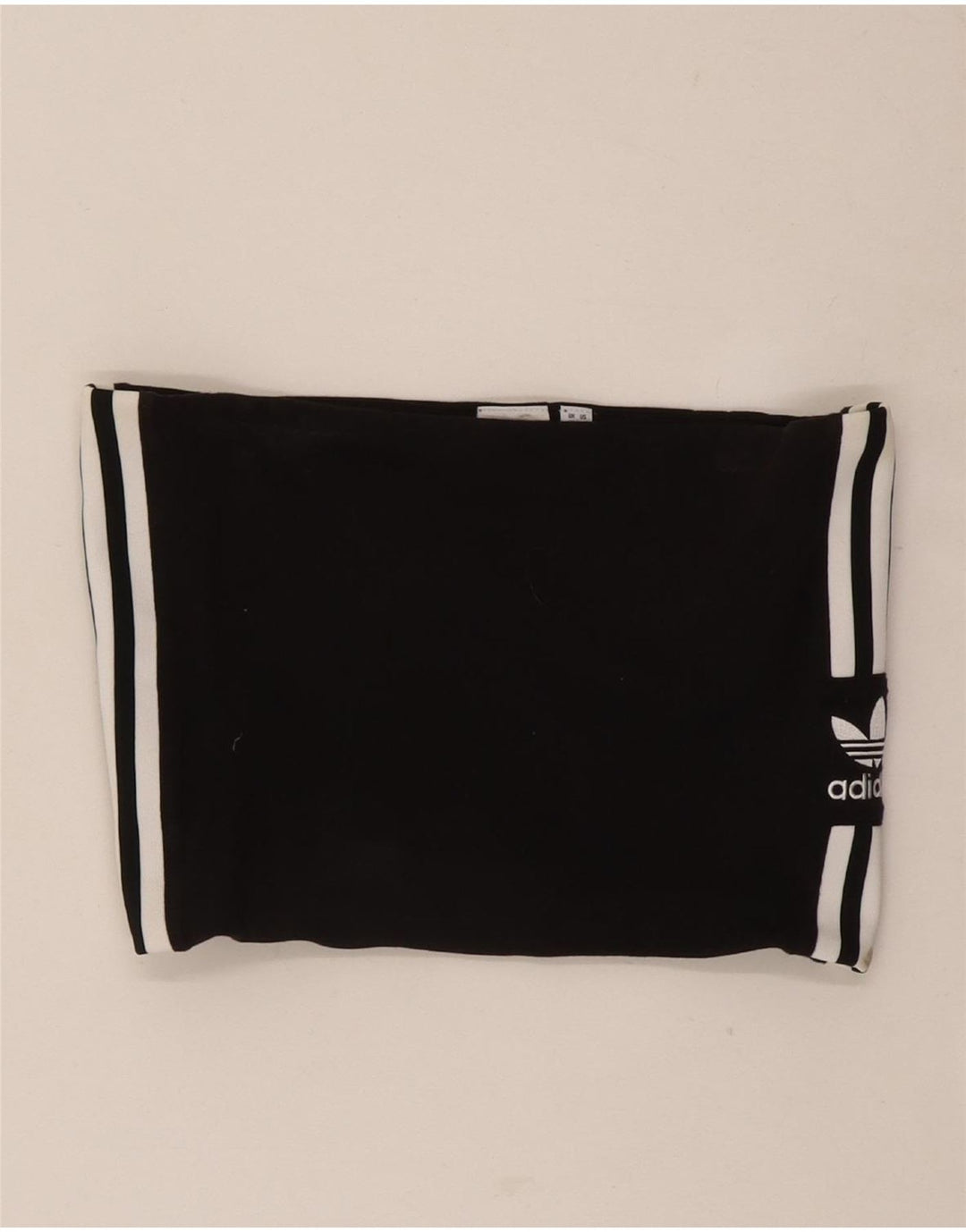 Adidas Womens Crop Strapless Top UK 12 Medium Black Cotton