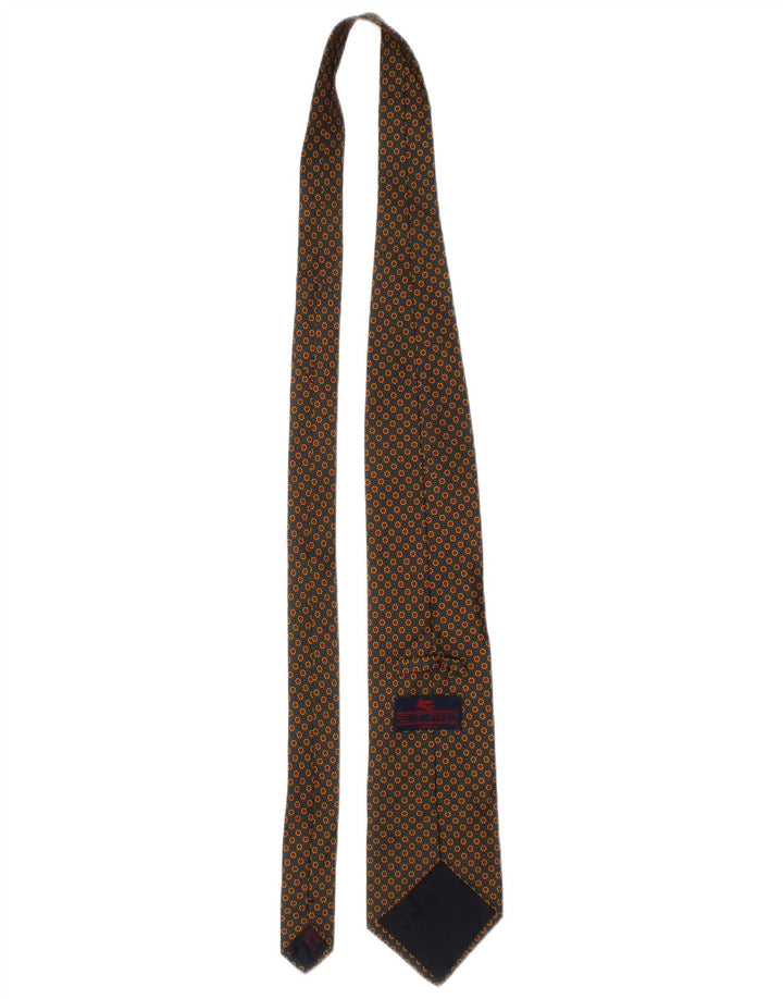 Etro Mens Tie One Size Khaki Geometric Silk Classic