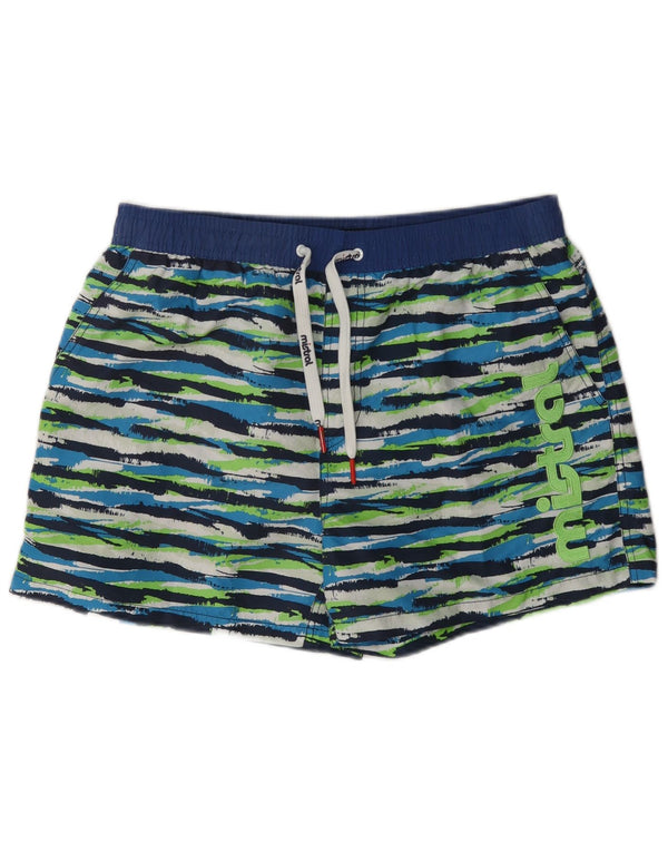 Mistral Mens Graphic Swimming Shorts Large Multicoloured Striped Polyester