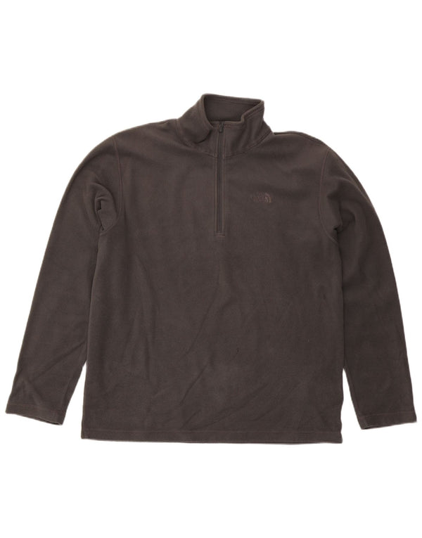 The North Face Mens Zip Neck Fleece Jumper Large Grey Polyester