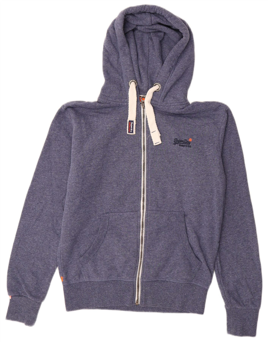 SUPERDRY Mens Zip Hoodie Sweater Medium Blue Cotton