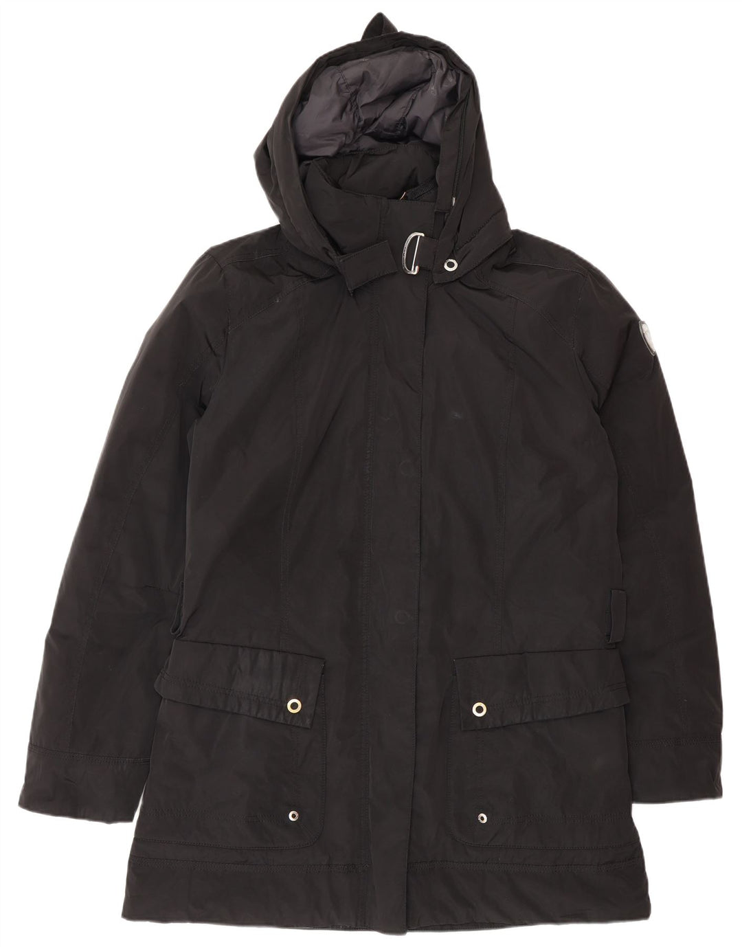 Cape Horn Mens Hooded Windbreaker Coat IT 48 Medium Black Polyester