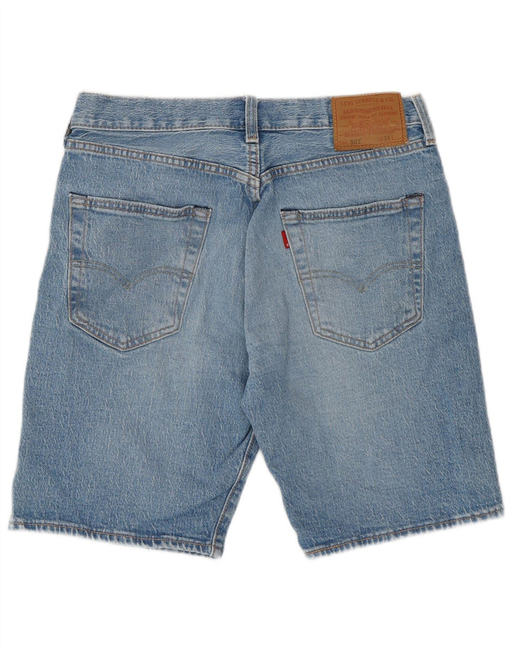 LEVI'S Mens 501 Distressed Denim Shorts W31 Medium Blue Cotton