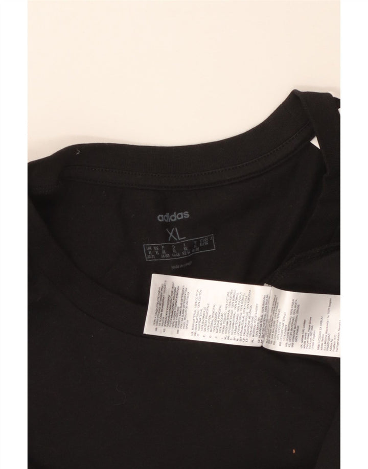 ADIDAS Womens T-Shirt Top UK 20/22 XL Black Cotton