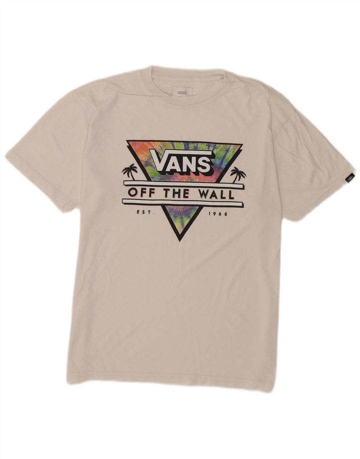 Vans Mens Classic Fit Graphic T-Shirt Top Medium White Cotton