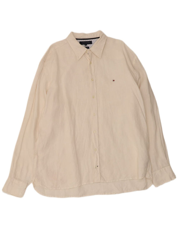 Tommy Hilfiger Mens Shirt 2XL White Linen