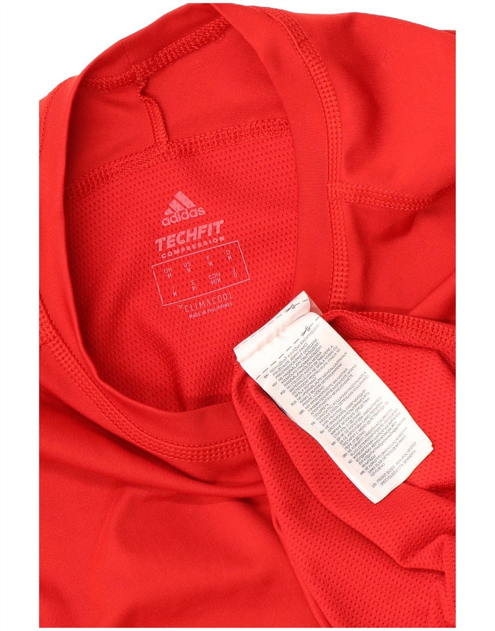 ADIDAS Womens Climacool Top Long Sleeve UK 12 Medium Red Polyester