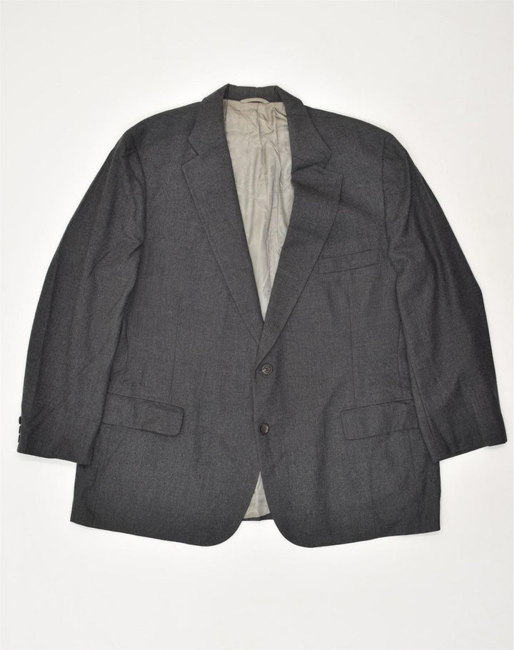 CHAPS Mens 2 Button Blazer Jacket UK 42 XL Grey Virgin Wool | Vintage Chaps | Thrift | Second-Hand Chaps | Used Clothing | Messina Hembry 