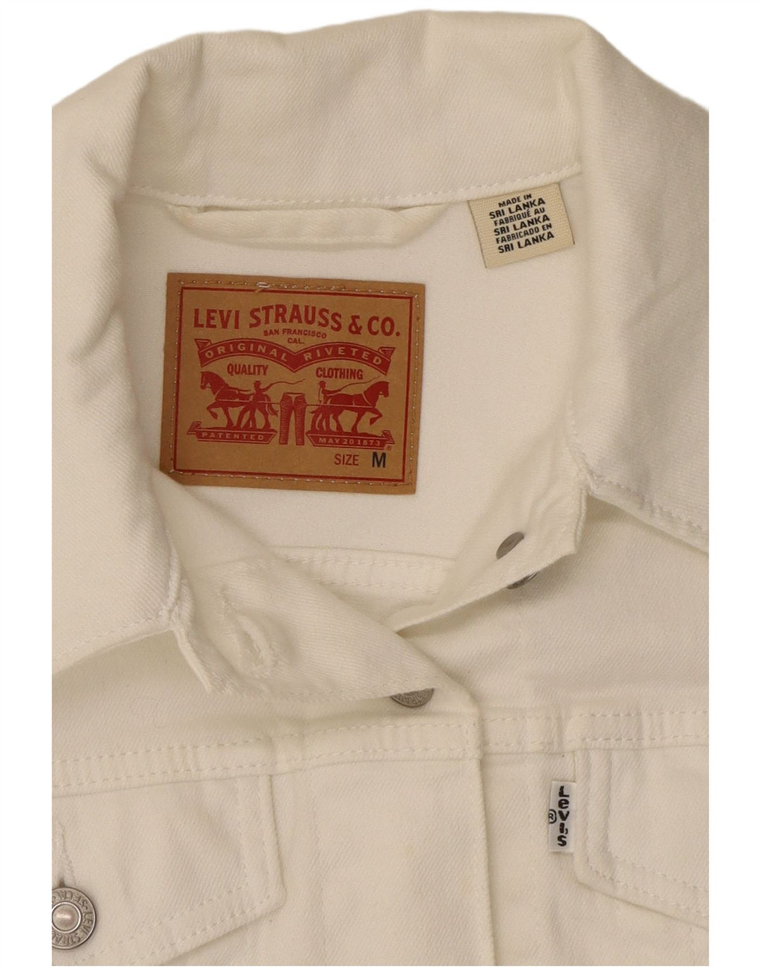 Levi's Womens Crop Denim Jacket UK 14 Medium White
