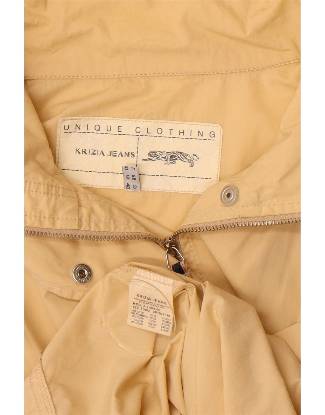 Krizia Jeans Womens Oversized Utility Jacket UK 14 Large  Yellow Cotton