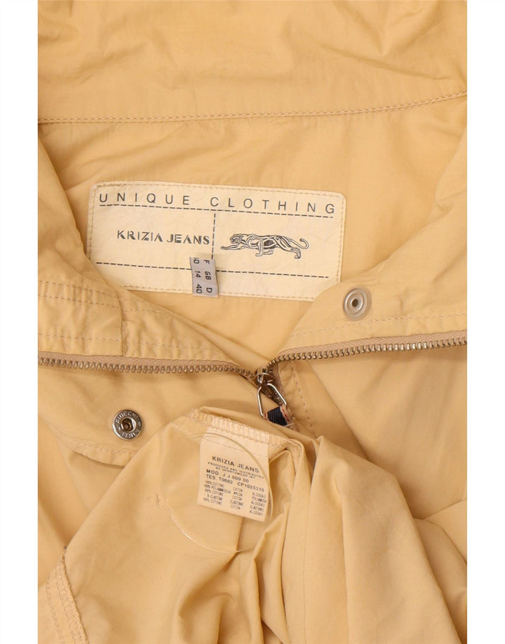 Krizia Jeans Womens Oversized Utility Jacket UK 14 Large  Yellow Cotton