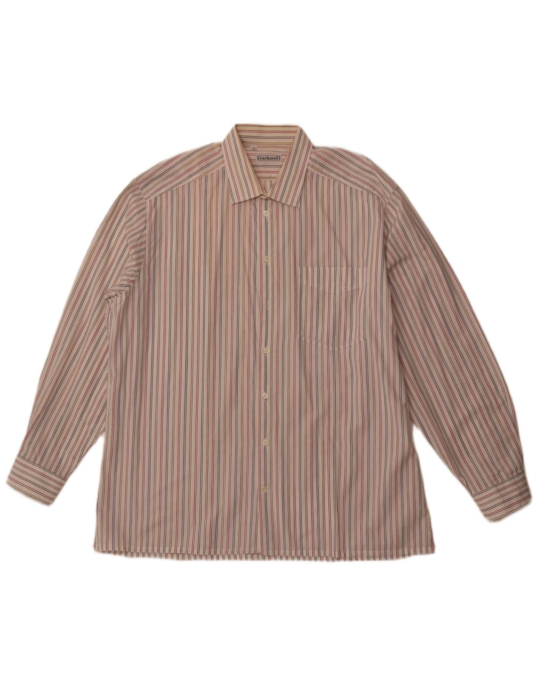 CACHAREL Mens Shirt Size 43 XL Off White Pinstripe