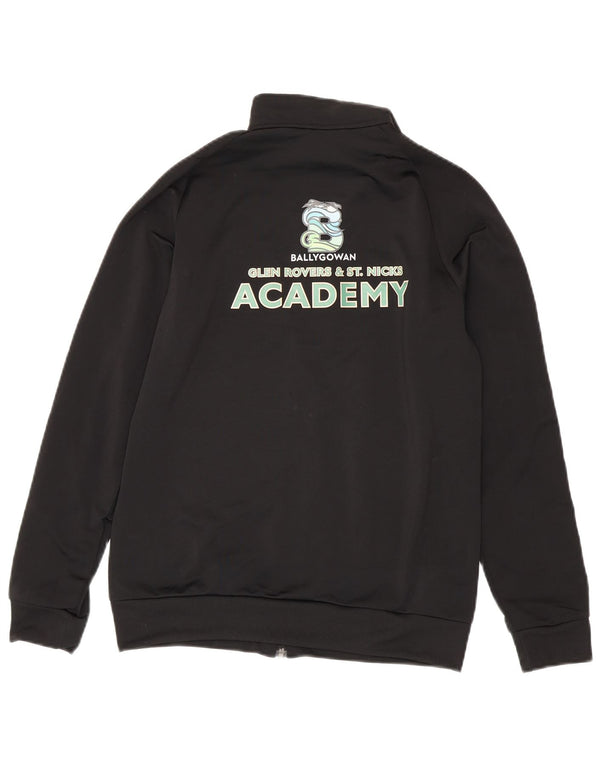 Adidas Boys Graphic Tracksuit Top Jacket 13-14 Years Black Polyester