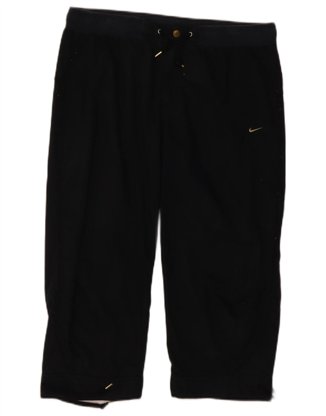 NIKE Womens Capri Trousers UK 12 Medium W32 L20 Black Cotton