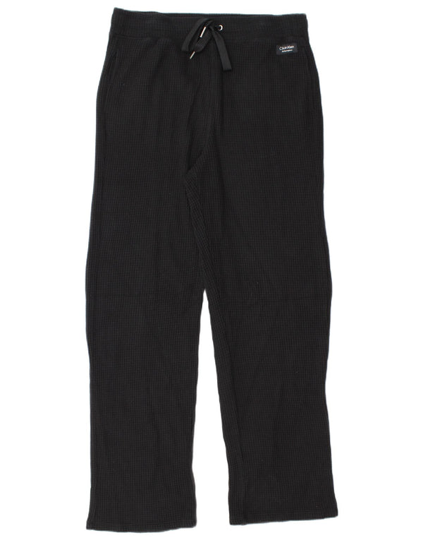 Calvin Klein Womens Tracksuit Trousers UK 16 Large Black Cotton